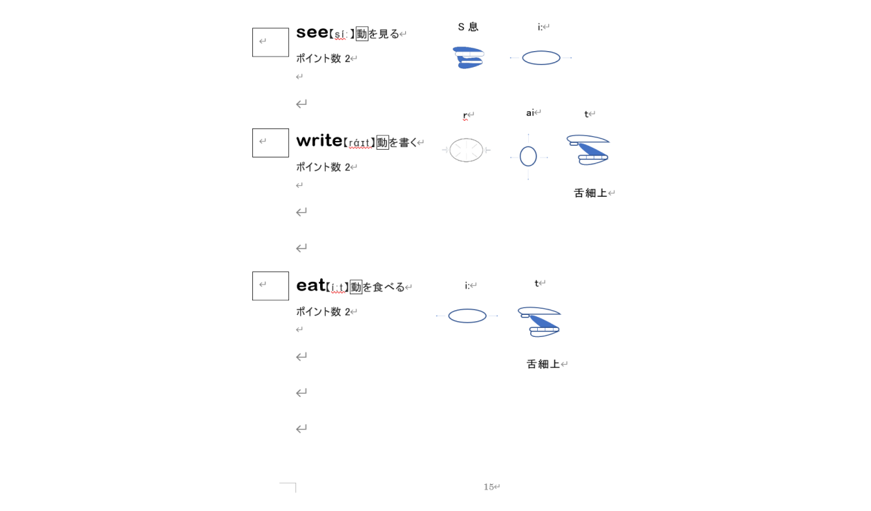 1.チャプターの始めに新出単語の解説、発音矯正を行います。